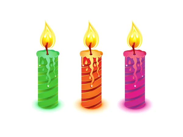 Художественные подробные красочные свечи — стоковый вектор