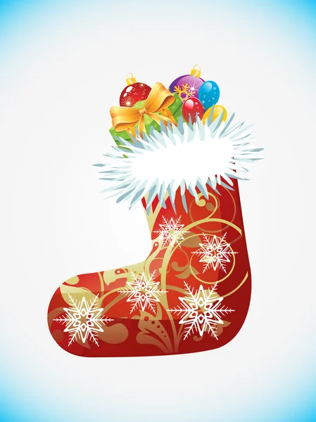 Детальный рождественский носок — стоковый вектор