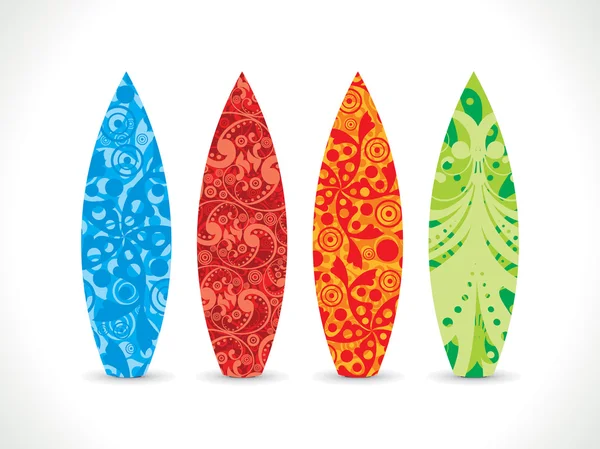 अमूर्त कलात्मक रंगीन सर्फ बोर्ड — स्टॉक वेक्टर
