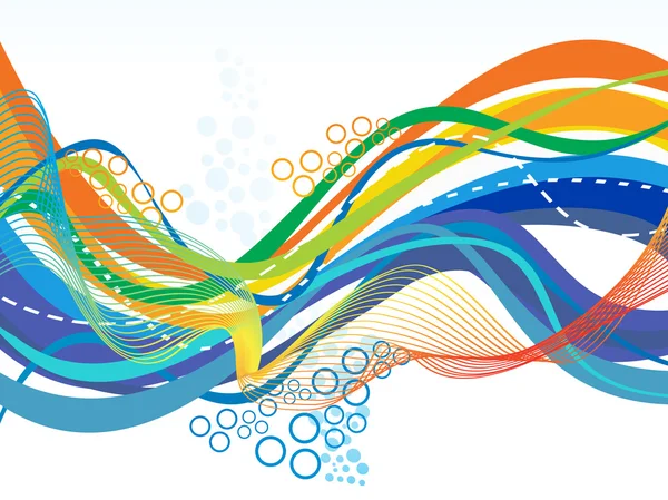 Абстрактний художній барвистий лінійний хвильовий фон — стоковий вектор