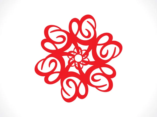 Fondo floral rojo artístico abstracto — Vector de stock