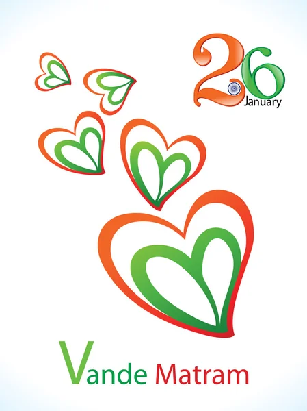 Abstract indian republic day heart — Stock Vector