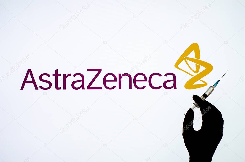 Kyiv, Ukraine - December 01, 2020: AstraZeneca Covid-19 vaccine concept.