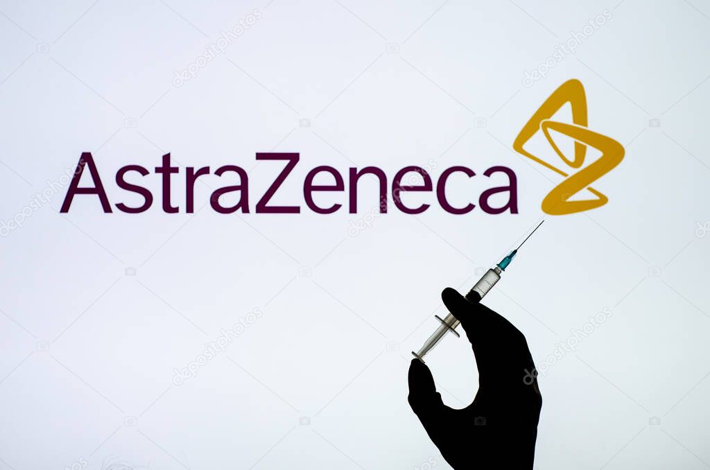 Kyiv, Ukraine - December 01, 2020: AstraZeneca Covid-19 vaccine concept.