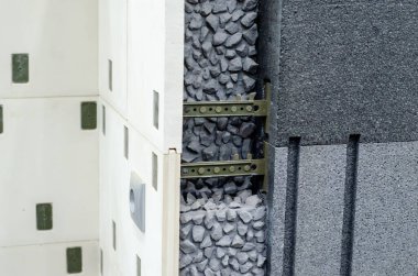 Duvar inşaatına yakın çekim