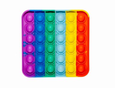Pop Bubble Fidget Duyusal Oyuncaklar, Beyaz arka planda hareketli oyuncaklar