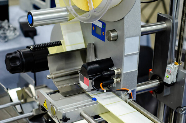 Close-up of  Automatic Sticker Labelling Machine