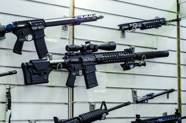 Gun Wall Rack Rifles — Stock Photo, Image