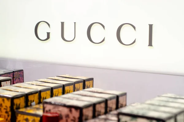 Kiev Ucrânia Agosto 2021 Gucci Perfume Para Venda Loja — Fotografia de Stock