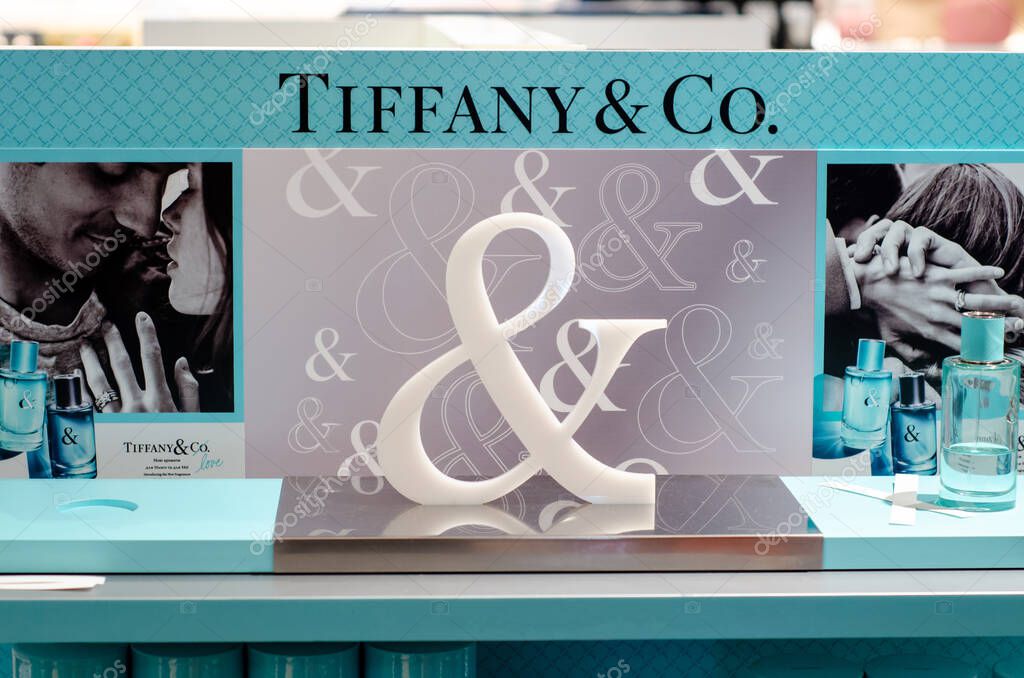 Kyiv, Ukraine - August 06, 2021: Tiffany & Co. Perfume for sale in the shop.