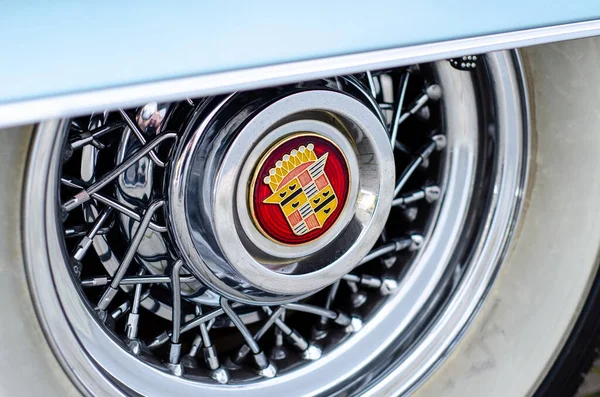 Soest Alemanha Agosto 2021 Cadillac Logo Wheel Center Hub Cap — Fotografia de Stock