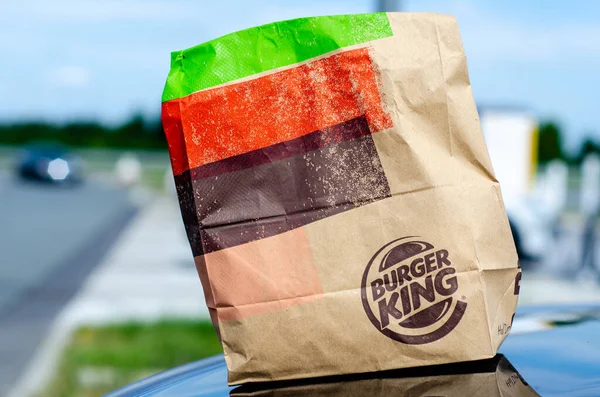 Geseke Alemania Agosto 2021 Embalaje Papel Con Pedido Burger King — Foto de Stock