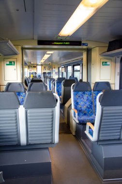 Soest, Almanya - 23 Ağustos 2021: Eurobahn Keolis Deutschland treni FLIRT 1 