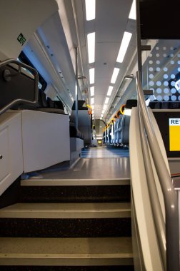 Lippstadt, Almanya - 23 Ağustos 2021: Rhein Ruhr Express (RRX) Siemens iç saha eğitimi.