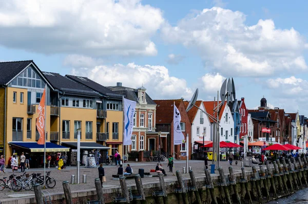 Husum Alemania Agosto 2021 Puerto Husum Husumer Hafen Marea Baja — Foto de Stock