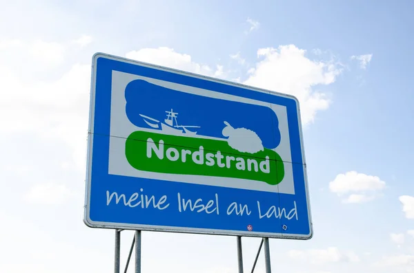 Nordstrand Germany August 2021 Nordstrand Signage Meine Insel Land Island — Stock Photo, Image