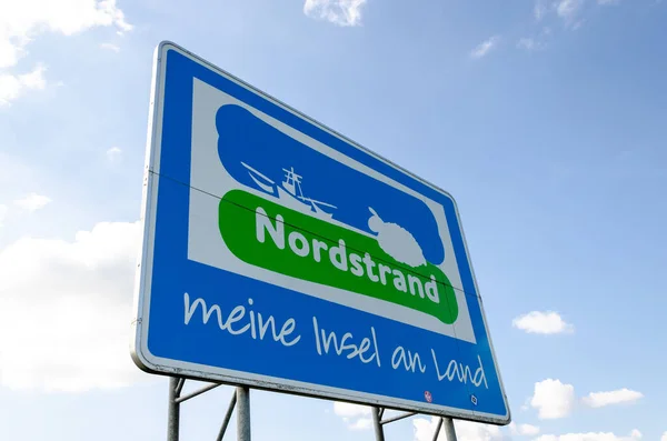 Nordstrand Germania August 2021 Nordstrand Signage Meine Insel Land Insula — Fotografie, imagine de stoc