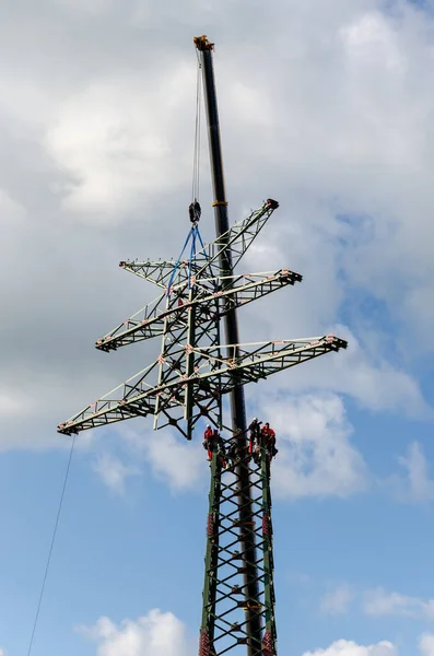 Schuby Germany August 2021 High Voltage Tower Installation — Stock Photo, Image