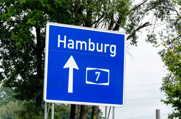 Seevetal Germania August 2021 Semn Rutier Hamburg Autostradă Autobahn — Fotografie, imagine de stoc