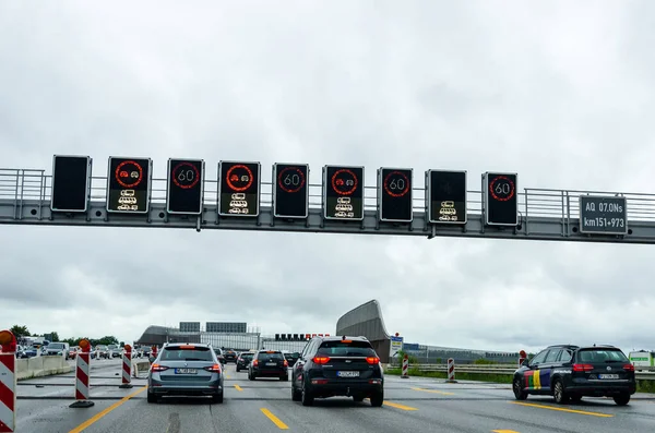 Hamburgo Alemanha Agosto 2021 Bundesautobahn Autobahn Highway Road Traffic Hamburg — Fotografia de Stock