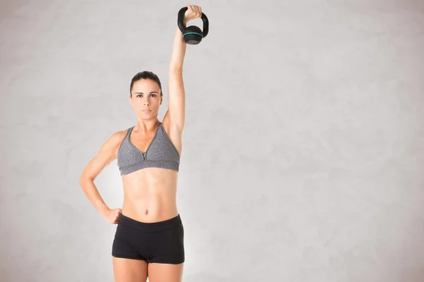 Woman Working Out With a Kettlebell — Stock Photo, Image