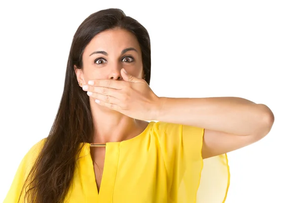Female Covering Her mouth Royalty Free Stock Images