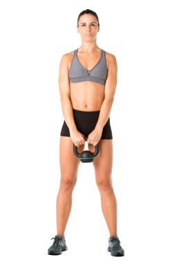 Kettlebell 'le Çalışan Kadın