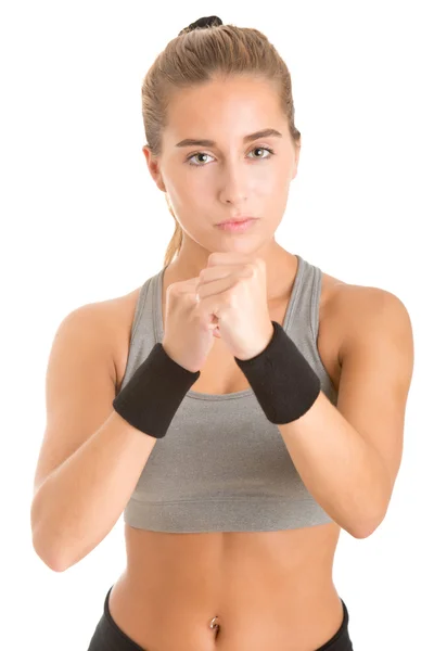 Female Boxer Ready to Fight — Stock Photo, Image