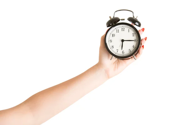 Hand Holding an Alarm Clock — Stock Photo, Image