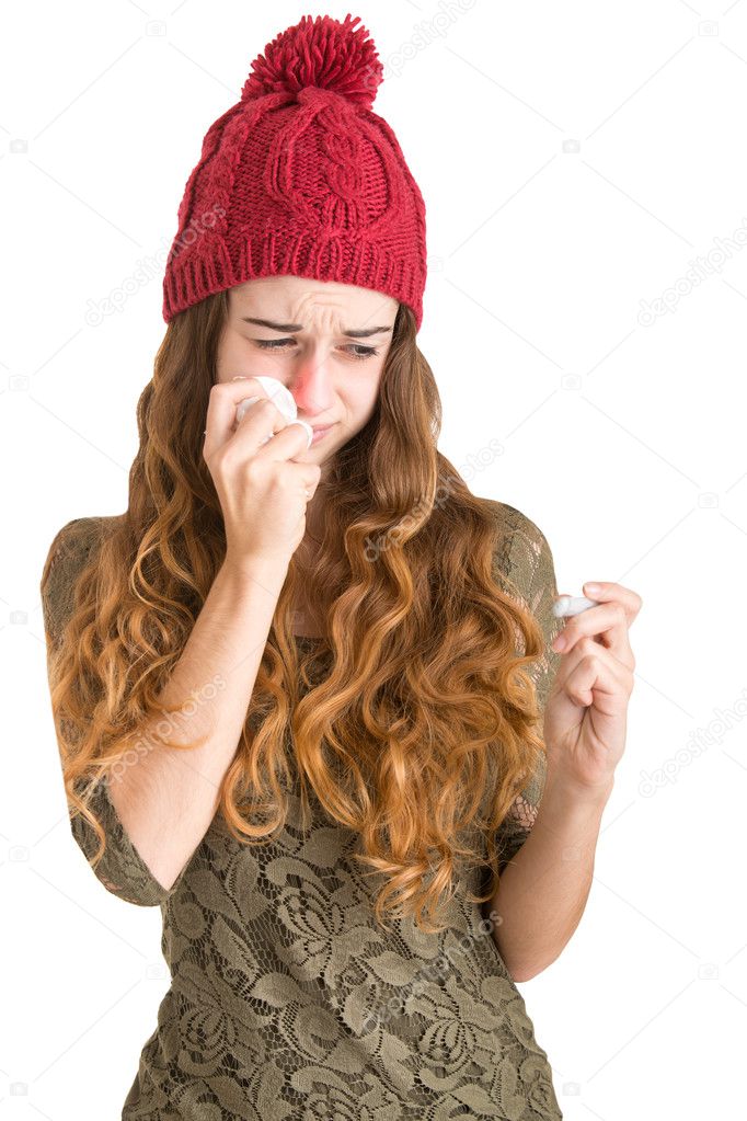 Sick Woman With Fever