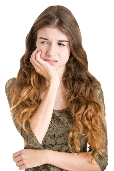 Primo piano di una donna con mal di denti — Foto Stock