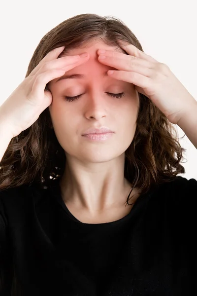 Mujer con dolor de cabeza — Foto de Stock