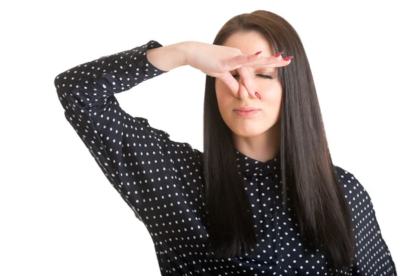 Female Covering Her nose — Stock Photo, Image