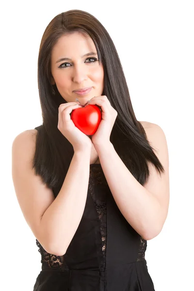 Woman Holding a Heart in Her Hands — Stock Photo, Image