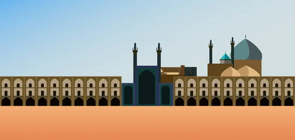 Isfahan Illustration Iranian City Panorama — Stock vektor