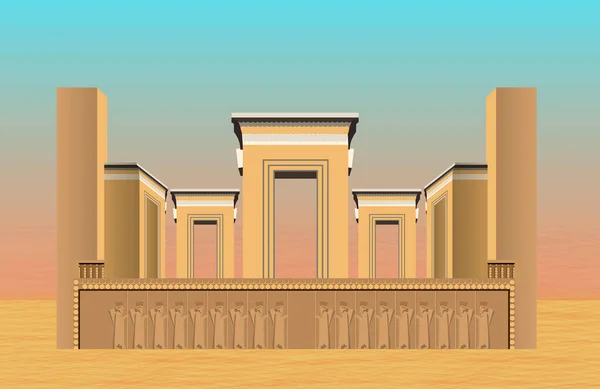 Persepolis Persian City Attraction Shiraz Iran Fars Province Vector Illustration —  Vetores de Stock