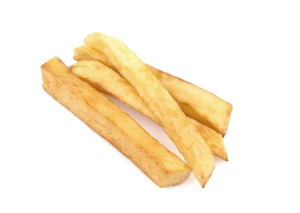 Batatas Fritas Francesas Isoladas Fundo Branco Saboroso Natural — Fotografia de Stock