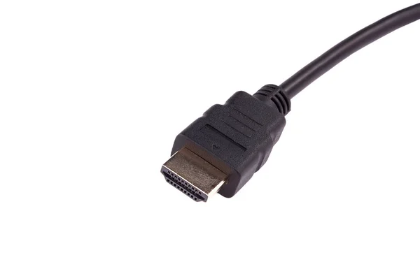 Cabo Hdmi Isolado Fundo Branco Conector Cabo Hdmi — Fotografia de Stock