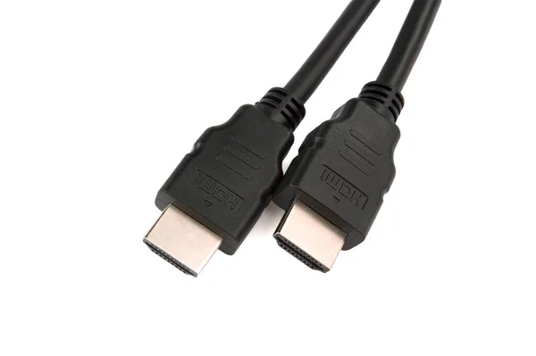 Cable Hdmi Aislado Sobre Fondo Blanco Conector Cable Hdmi — Foto de Stock