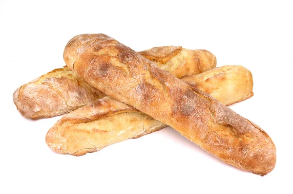 Pan Baguette Pan Francés Baguette Francese Orgánica Sobre Fondo Blanco — Foto de Stock