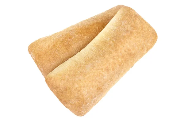 Ciabatta Ιταλικό Ψωμί Απομονωμένο Λευκό Φόντο — Φωτογραφία Αρχείου