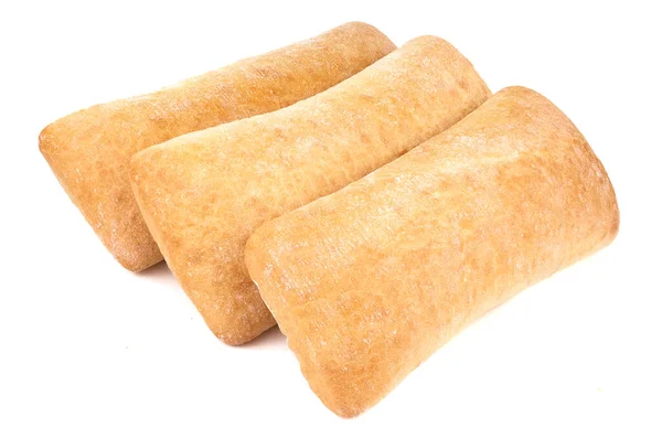 Ciabatta Włoski Chleb Izolowana Białym Tle — Zdjęcie stockowe