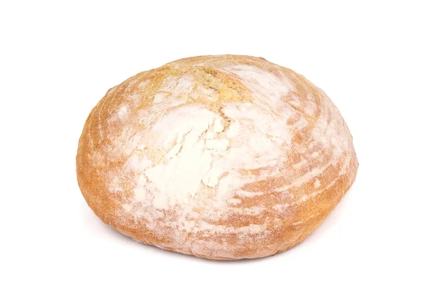 新鮮な自家製クリスピーパン フランスパンだ パンはリーブンだ 白い背景に隔離された解放されないパン — ストック写真
