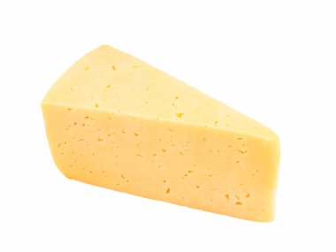 Peynir bloğu beyaz arka planda izole, lezzetli, doğal