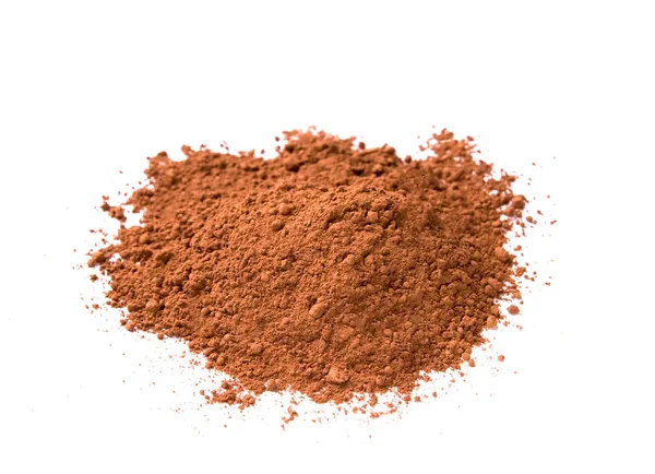 Pile Cocoa Powder Isolated White Background Delicious Natural — Stock Photo, Image