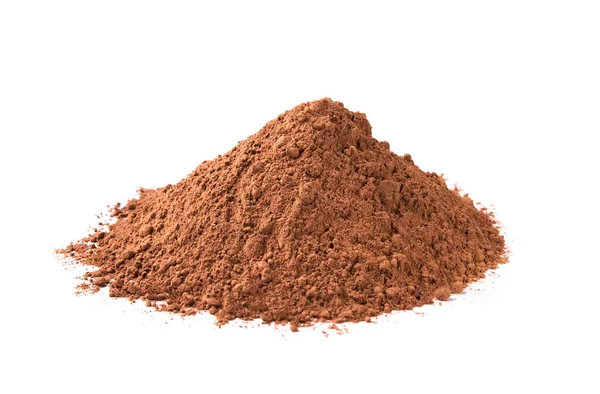 Pile Cocoa Powder Isolated White Background Delicious Natural — Stock Photo, Image