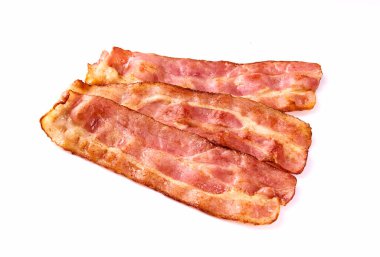 Pişmiş pastırma pastırması, beyaz arka planda izole edilmiş, lezzetli..