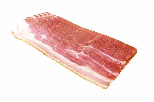 Bacon Isolado Fundo Branco Muito Saboroso — Fotografia de Stock