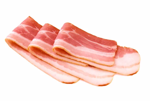 Pancetta Isolata Fondo Bianco Molto Gustosa — Foto Stock