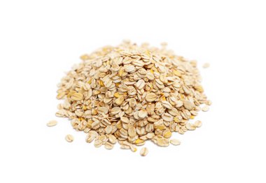 Yulaf ezmesi yığını, kahvaltıda mısır gevreği...